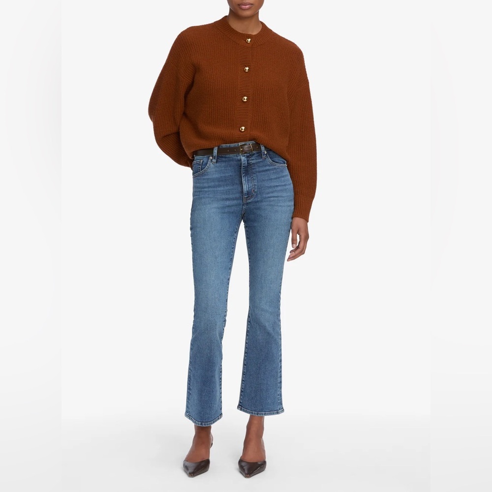 FRAME Reboot Crop Lover Light Wash Straight Leg Jeans High Rise Quiet Luxury 24